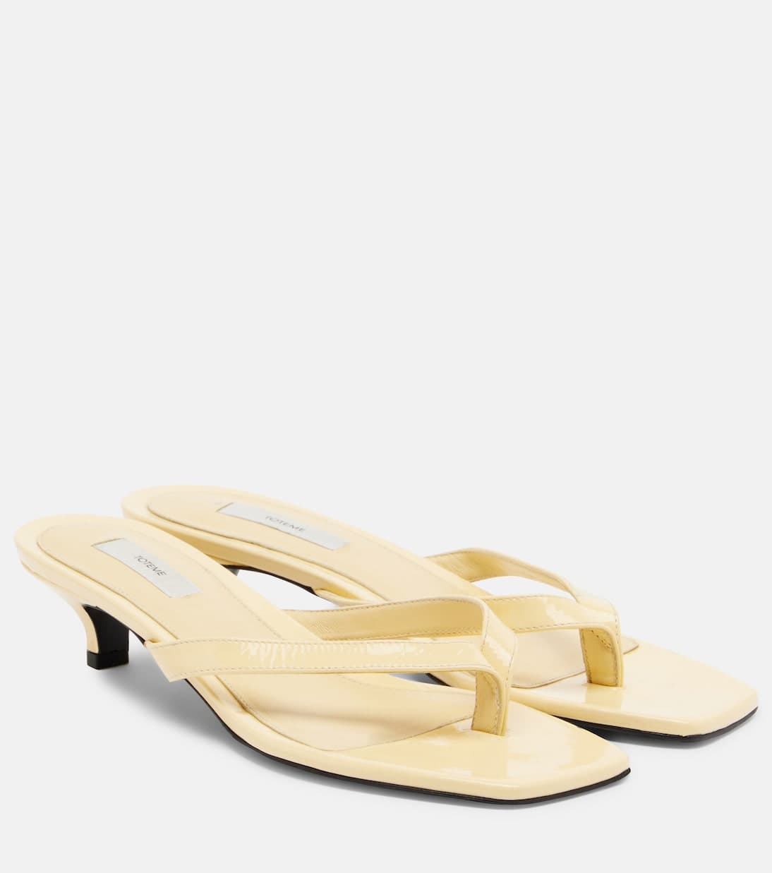Sandalen aus Leder in Gelb