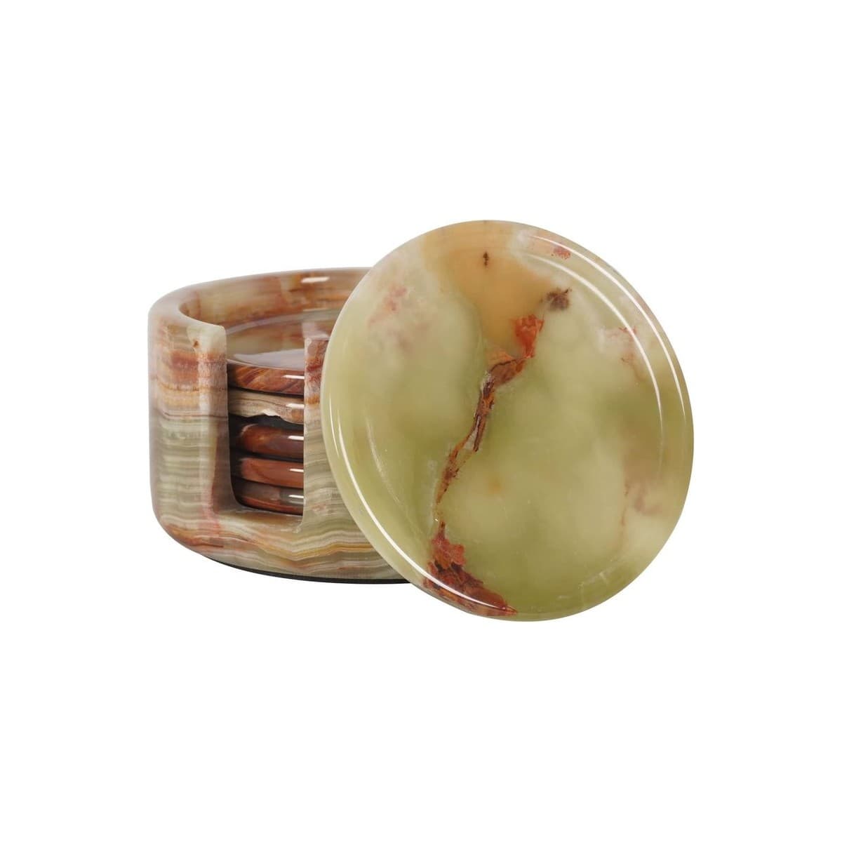 Radicaln Handmade Marble Coasters Set (Green Onyx)