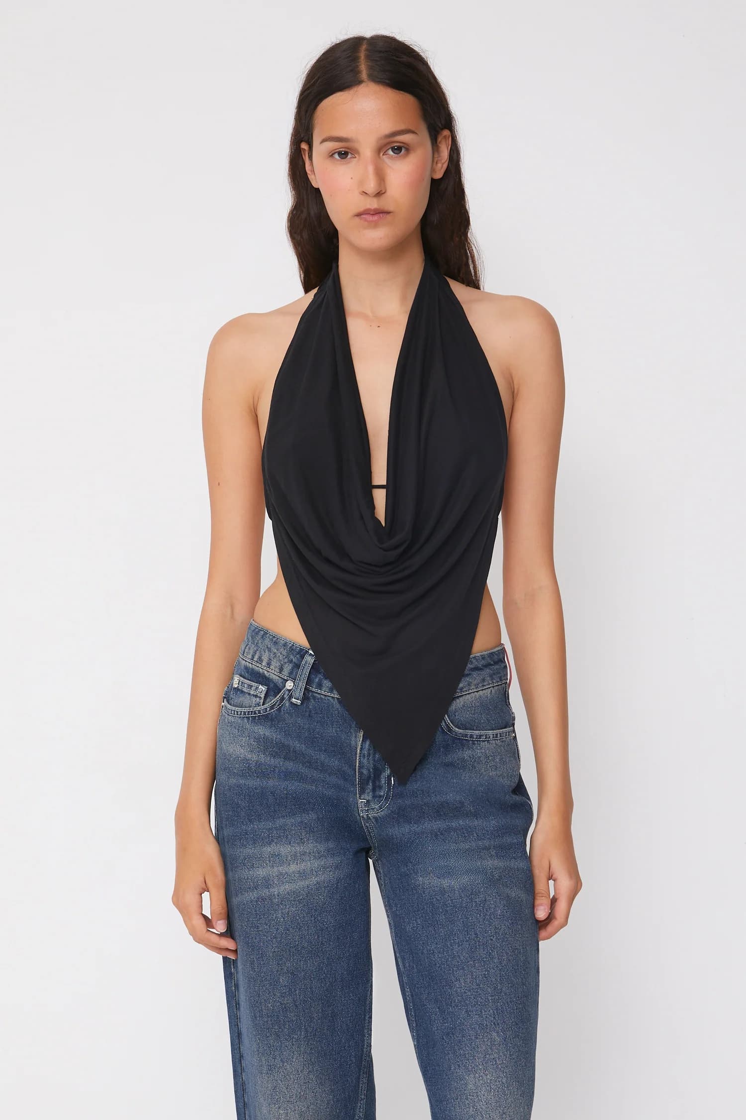 Peachy Den Blanche Halter Top - Onyx