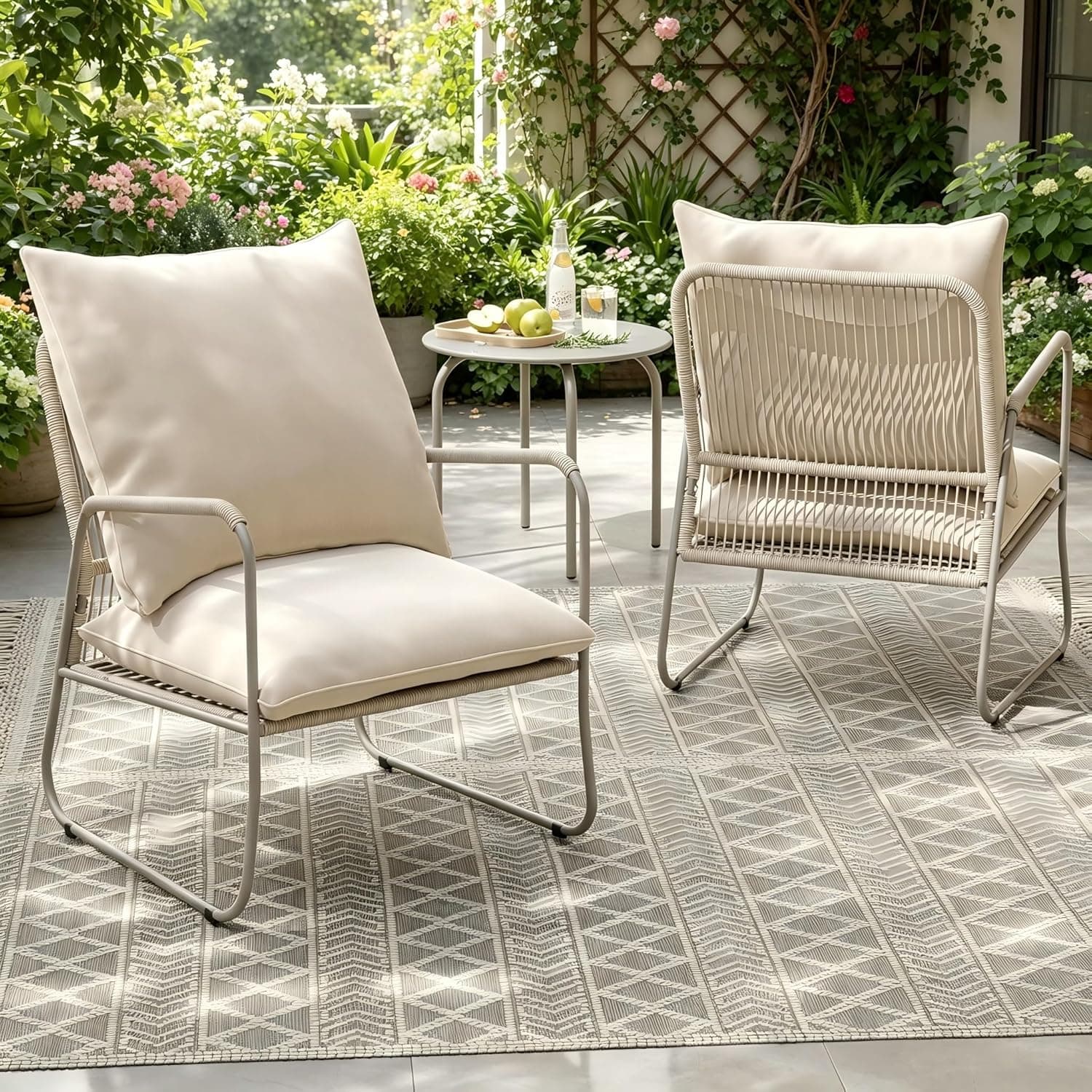 ALAULM 3-Piece Rattan Garden Furniture Set