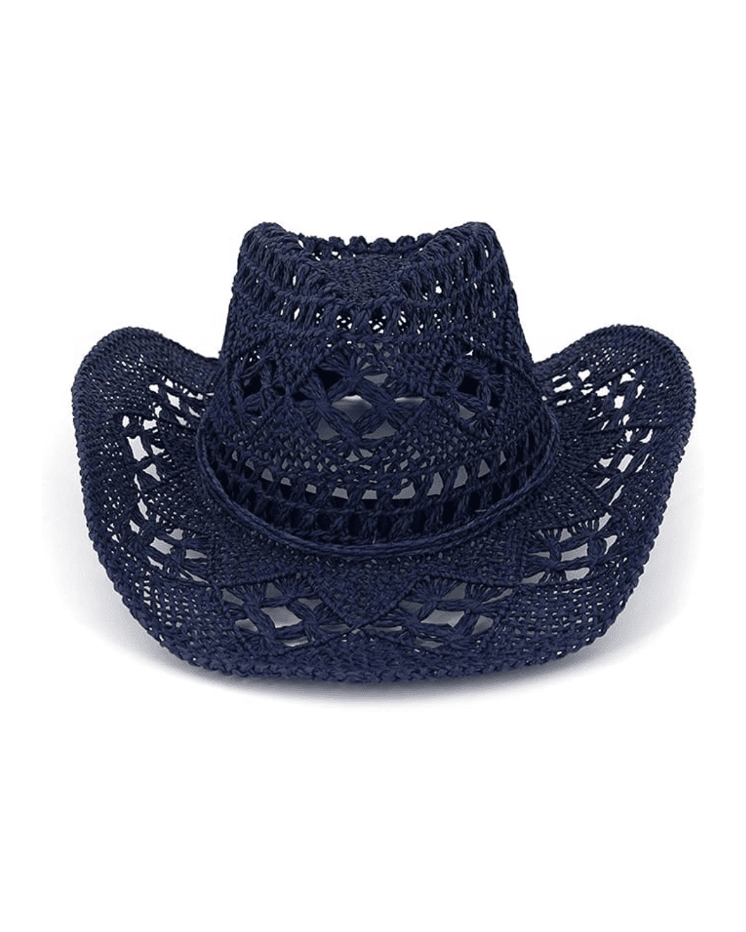 Straw Cowboy Sun Hat (Navy)