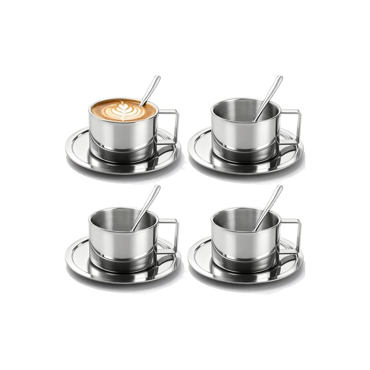 ZENFUN Double-Wall Espresso Cups Set (4x200ml)