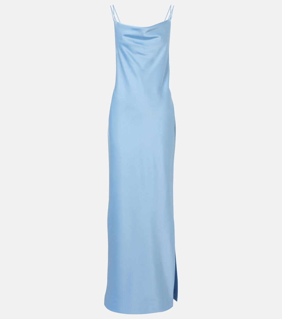 Bridal Slipdress aus Satin in Blau