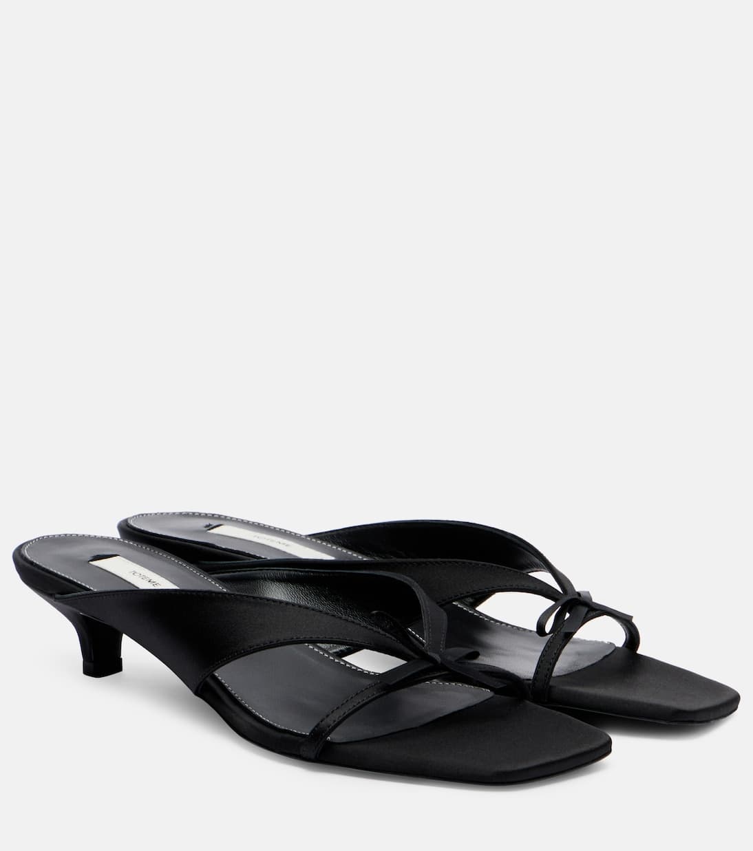 Sandalen aus Satin in Schwarz