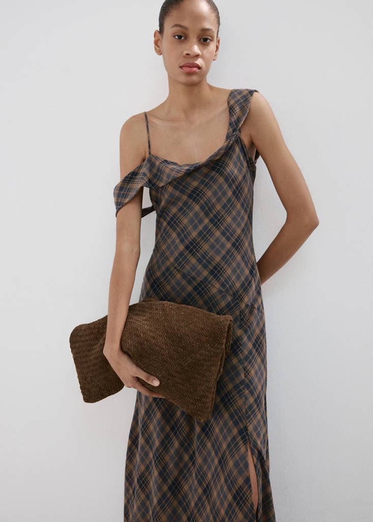 Asymmetric Check Dress