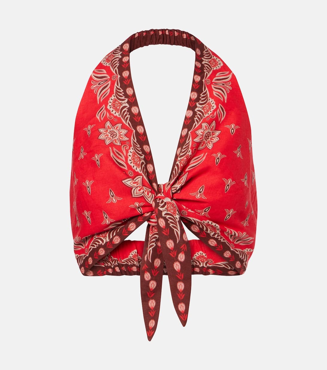 Farm Rio Ainika Garden Cropped Top - Red