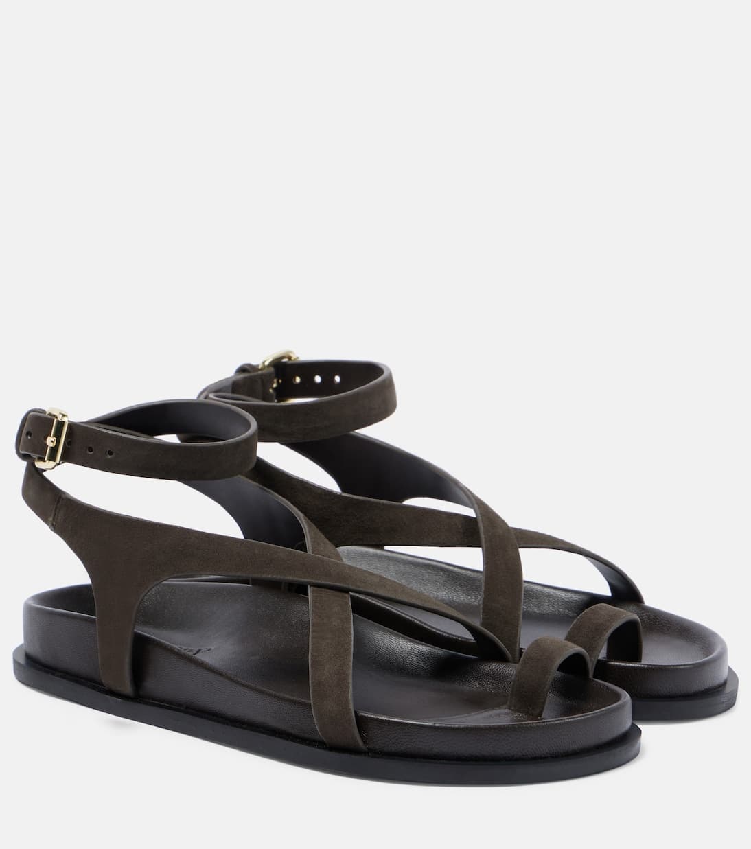 A.Emery Jalen Slim Suede Sandals - Brown