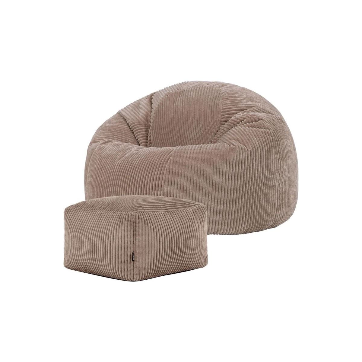 Icon Kingston Corduroy Beanbag with Pouffe