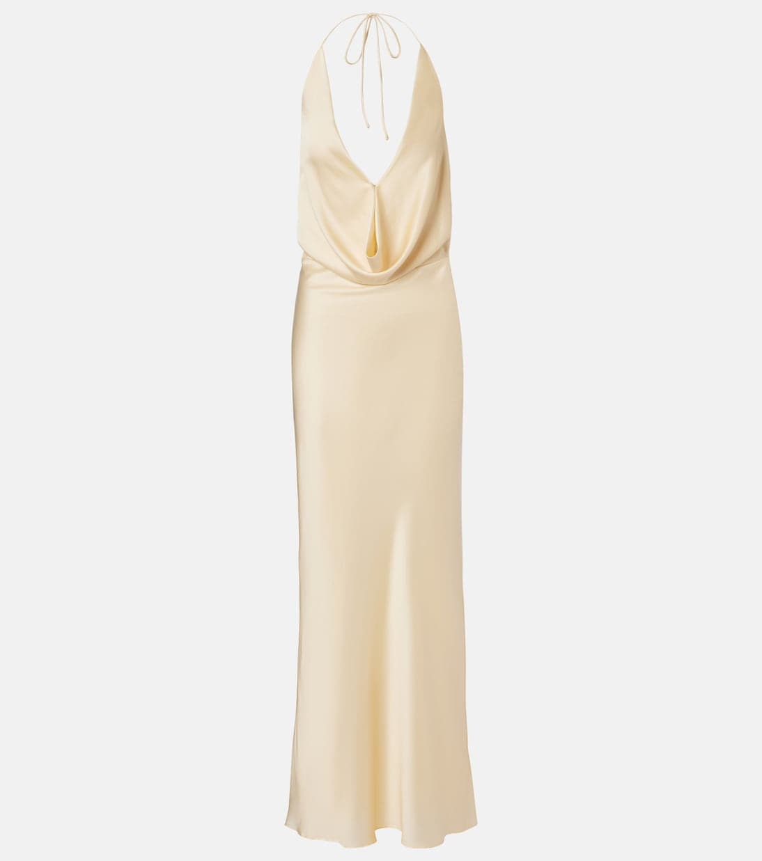 Maxikleid aus Chiffon in Beige