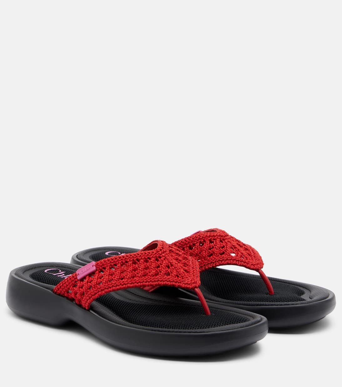 Chloe Poolette Crochet Sandals - Red